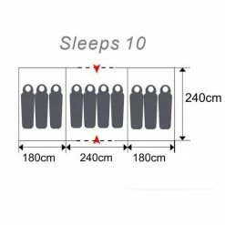 Dome Tents Wanderer Nightfall Dome Tent 10 Person -Cozy Camp Life BCF 578130 06 hi res